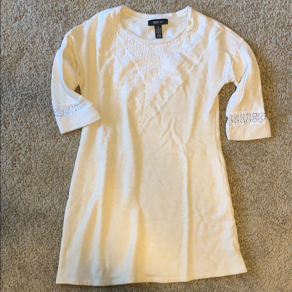 Cream Style & Co tunic sweater.